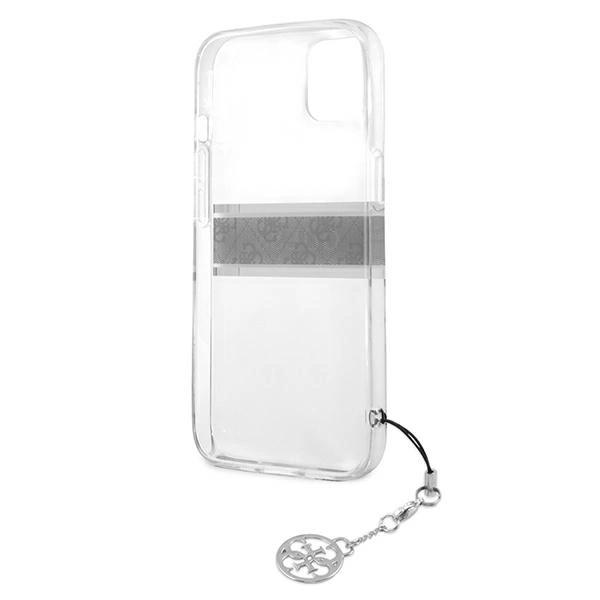 Guess GUHCP13SKB4GGR iPhone 13 mini 5.4" Transparent hardcase 4G Gray Strap Charmeng