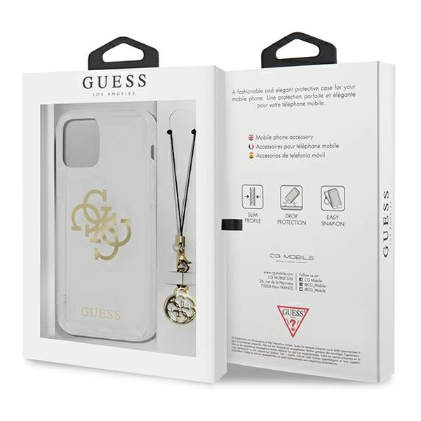 Guess GUHCP13SKS4GGO iPhone 13 mini 5.4" Transparent hardcase 4G Gold Charms Collectioneng
