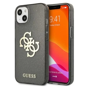 Guess GUHCP13SPCUGL4GBK iPhone 13 mini 5.4" black/black hard case Glitter 4G Big Logoeng