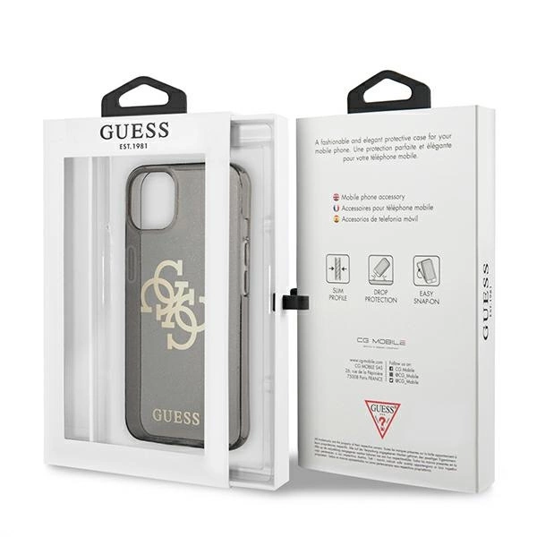 Guess GUHCP13SPCUGL4GBK iPhone 13 mini 5.4" black/black hard case Glitter 4G Big Logoeng