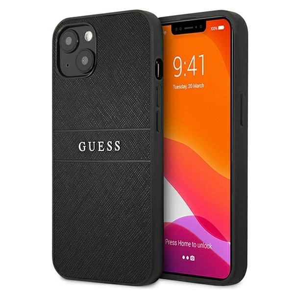 Guess Saffiano Strap Case for iPhone 13 mini 5.4" - Blackeng