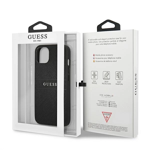 Guess Saffiano Strap Case for iPhone 13 mini 5.4" - Blackeng