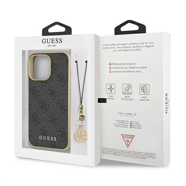 Guess GUHCP13XGF4GGR iPhone 13 Pro Max 6.7" grey/grey hardcase 4G Charms Collectioneng
