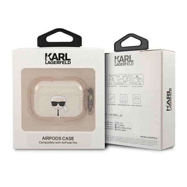 Karl Lagerfeld KLAPUKHGD AirPods Pro cover złoty/gold Glitter Karl`s Headeng