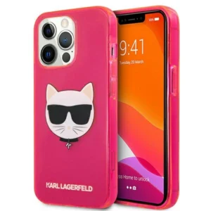 Karl Lagerfeld KLHCP13XCHTRP iPhone 13 Pro Max 6.7" pink/pink hardcase Glitter Choupette Fluoeng