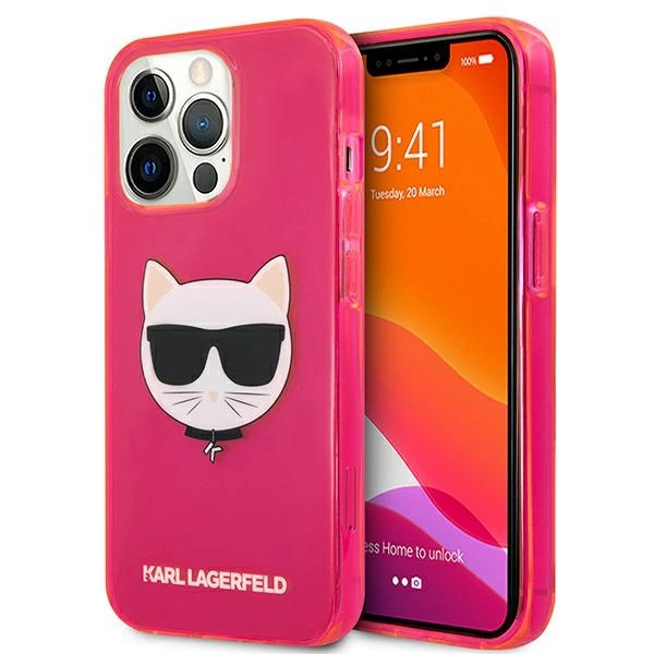 Karl Lagerfeld KLHCP13XCHTRP iPhone 13 Pro Max 6.7" pink/pink hardcase Glitter Choupette Fluoeng
