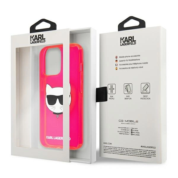 Karl Lagerfeld KLHCP13XCHTRP iPhone 13 Pro Max 6.7" pink/pink hardcase Glitter Choupette Fluoeng