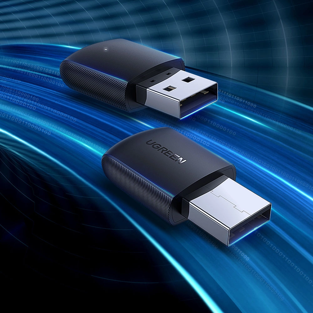 Ugreen dual-band adapter external USB network card - WiFi 11ac AC650 black (CM448)eng