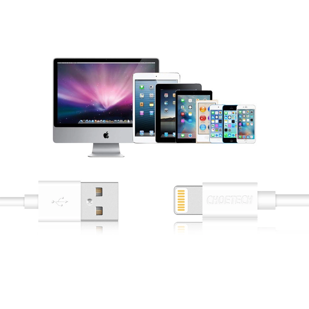 Choetech certified USB-A cable - Lightning MFI 1.8m white (IP0027)eng