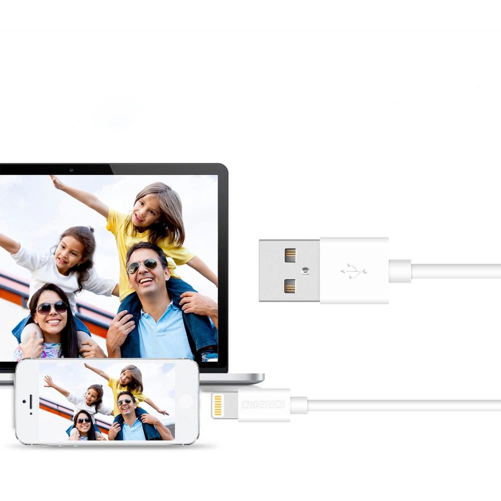 Choetech certified USB-A cable - Lightning MFI 1.8m white (IP0027)eng