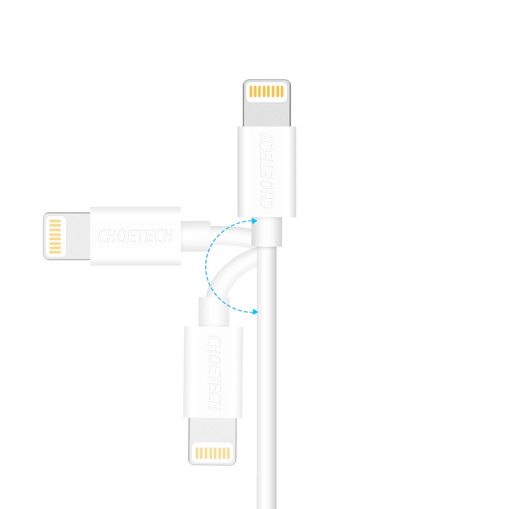 Choetech certified USB-A cable - Lightning MFI 1.8m white (IP0027)eng