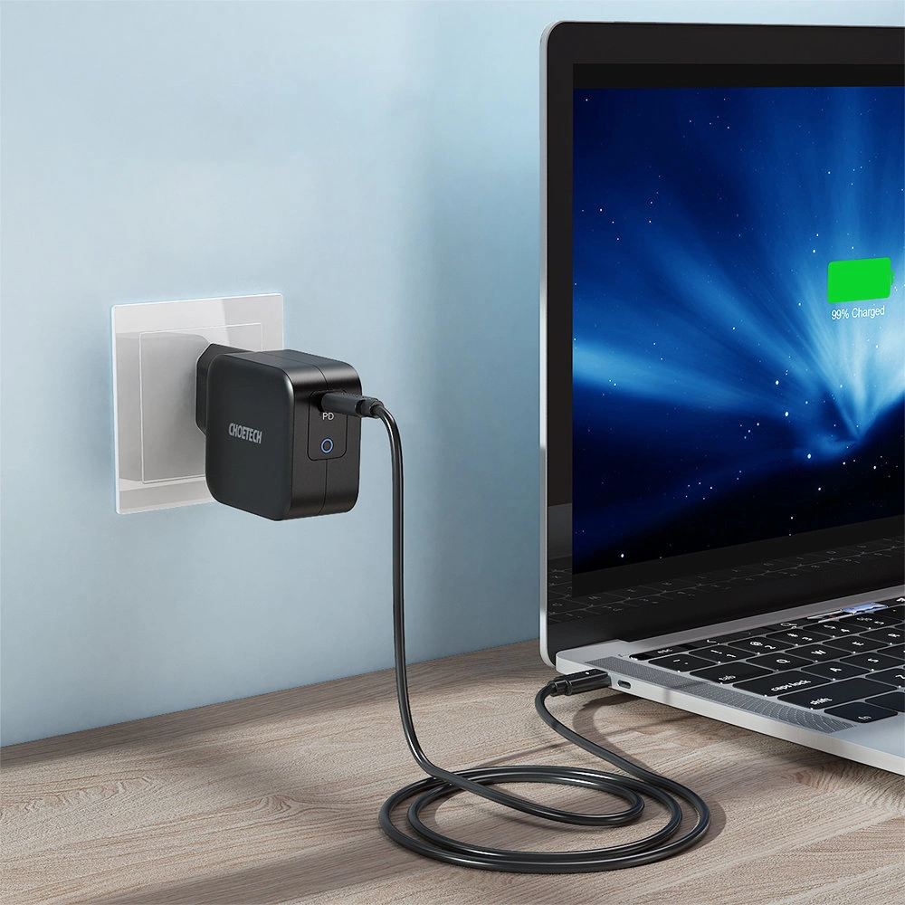 Choetech GaN USB Type C wall charger 61W Power Delivery black (Q6006)eng