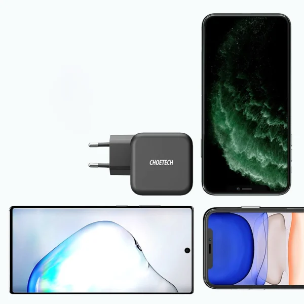 Choetech GaN USB Type C wall charger 61W Power Delivery black (Q6006)eng