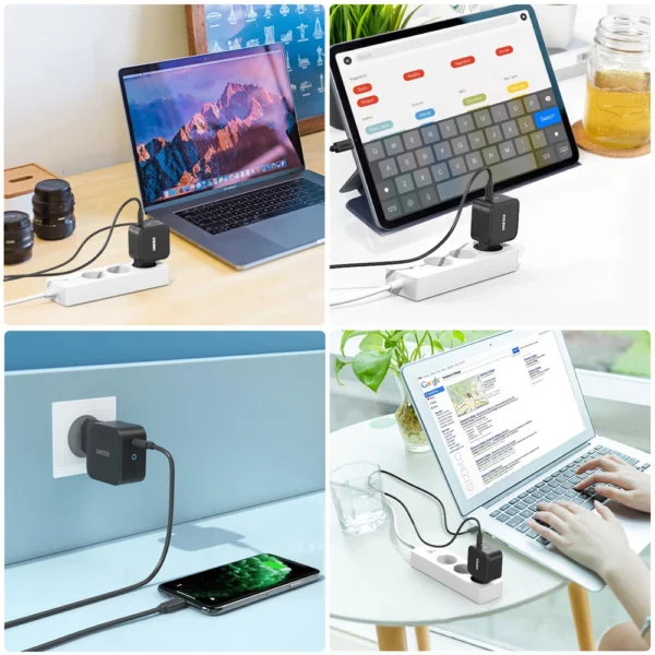 Choetech GaN USB Type C wall charger 61W Power Delivery black (Q6006)eng