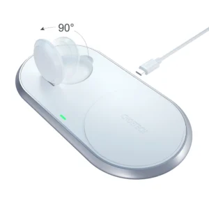 Choetech Qi 2in1 wireless charger for smartphones / Apple Watch with stand (MFI) USB Type C white (T317)eng