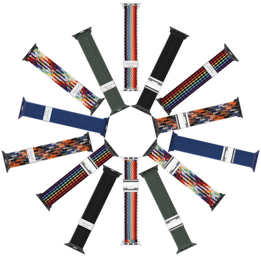 DUX DUCIS strap MIXTURE II stretchable braided for Apple Watch 38 / 40 / 41 mm rainbow