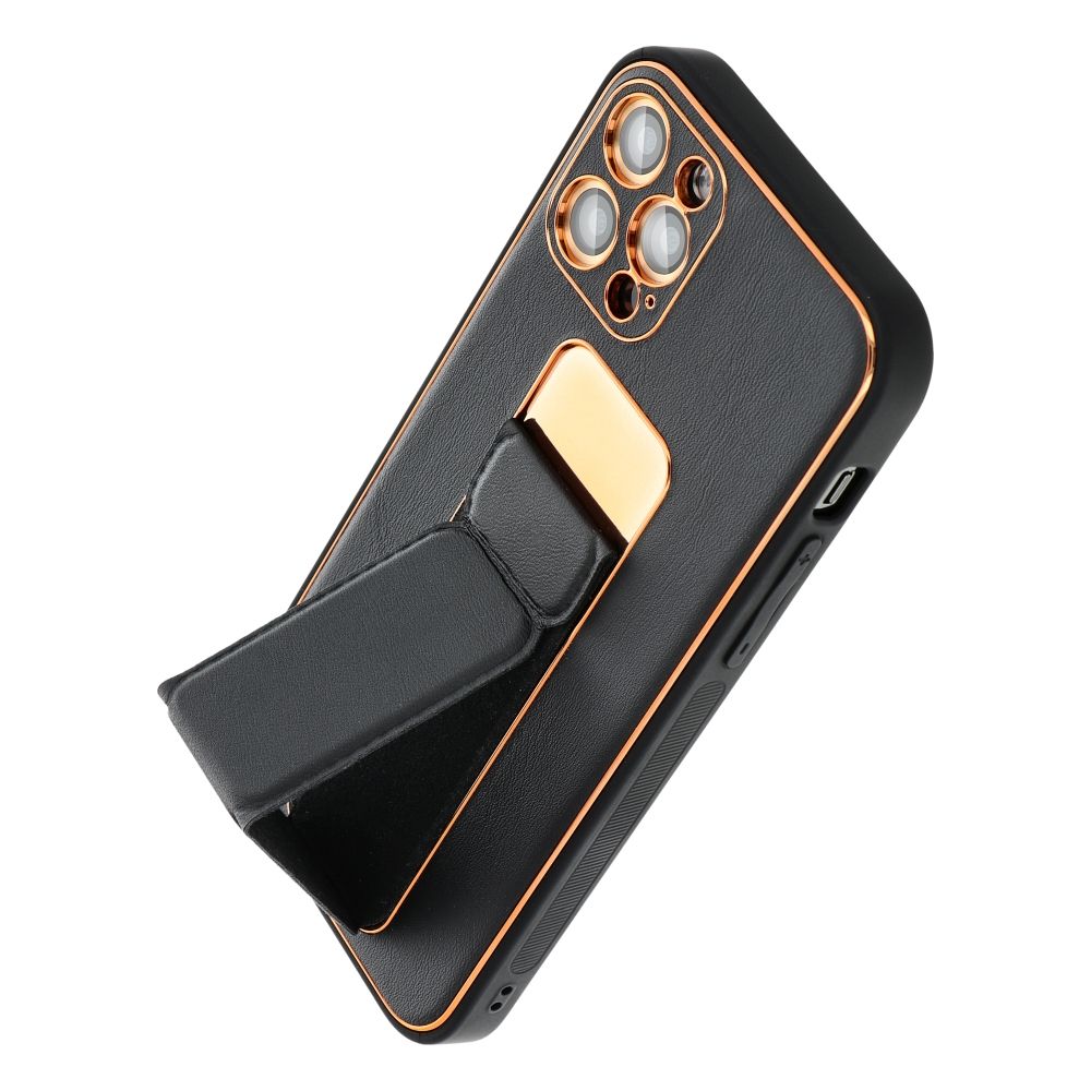 7f3b4a7b9bc779e723136a97cf22c65b LEATHER CASE KICKSTAND for IPHONE 15 Plus black