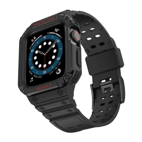 Protect Strap Band for Apple Watch 38/40/41mm Armored Case Strap - Blackeng