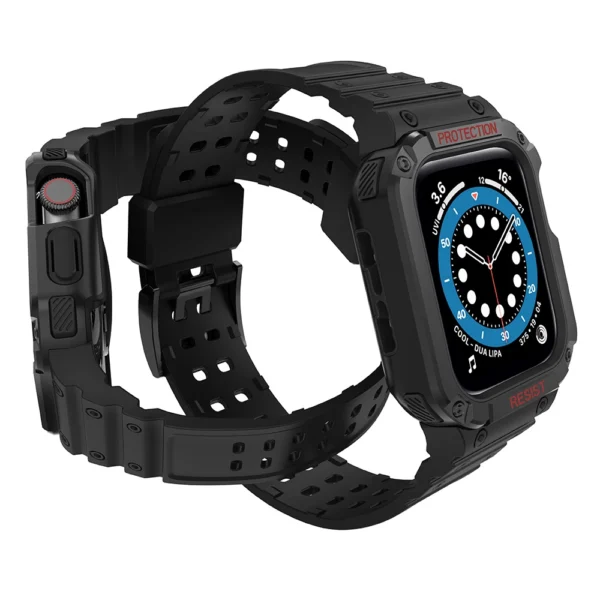 Protect Strap Band for Apple Watch 38/40/41mm Armored Case Strap - Blackeng