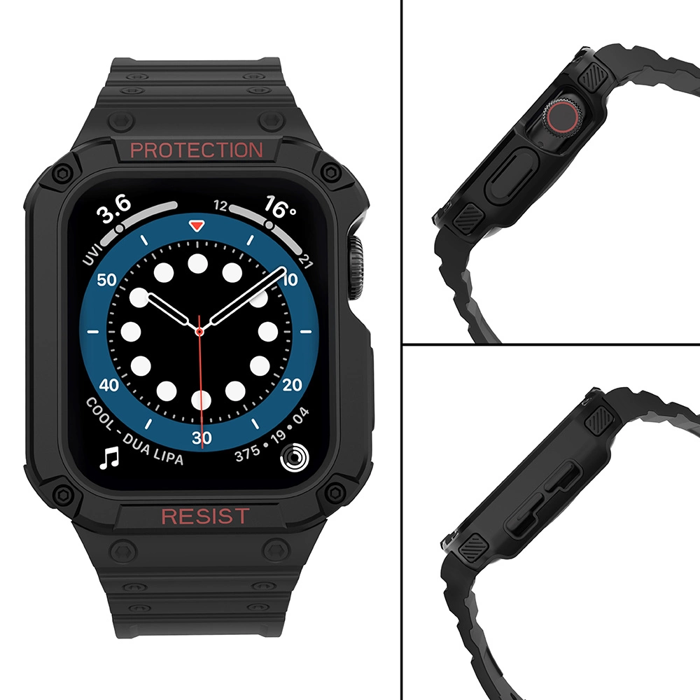 Protect Strap Band for Apple Watch 38/40/41mm Armored Case Strap - Blackeng