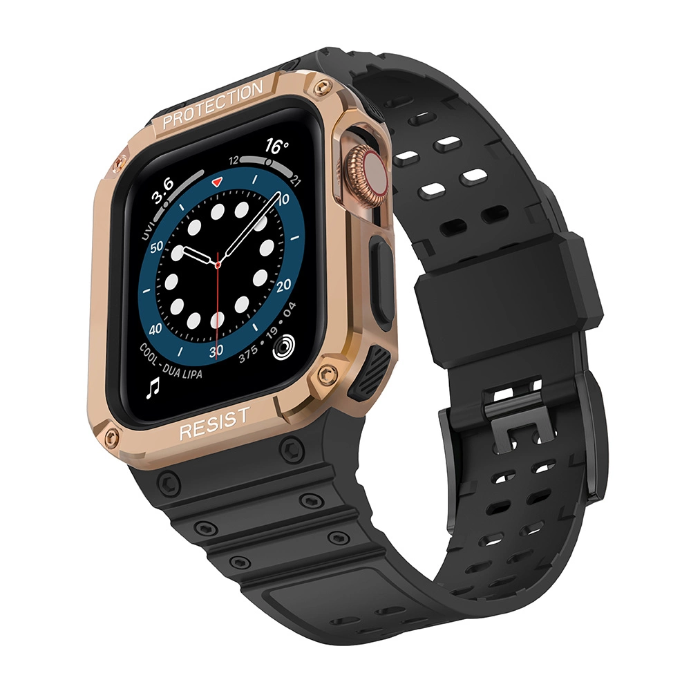 Protect Strap Band for Apple Watch 38/40/41mm Armored Case Strap - Black, Rose Goldeng