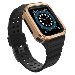 Protect Strap Band for Apple Watch 38/40/41mm Armored Case Strap - Black, Rose Goldeng