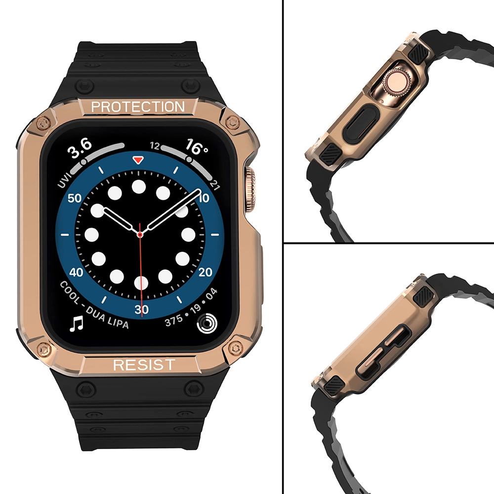 Protect Strap Band for Apple Watch 38/40/41mm Armored Case Strap - Black, Rose Goldeng