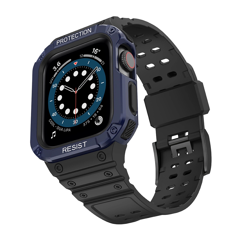 Protect Strap Band for Apple Watch 38/40/41mm Armored Case Strap - Black, Blueeng