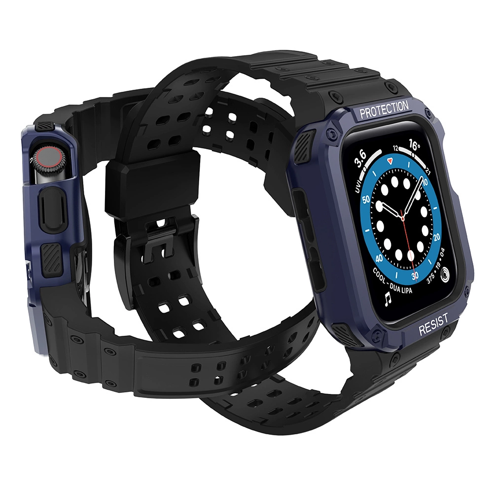 Protect Strap Band for Apple Watch 38/40/41mm Armored Case Strap - Black, Blueeng