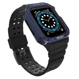 Protect Strap Band for Apple Watch 38/40/41mm Armored Case Strap - Black, Blueeng