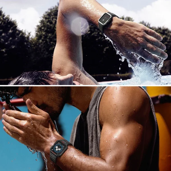 Protect Strap Band for Apple Watch 38/40/41mm Armored Case Strap - Blueeng