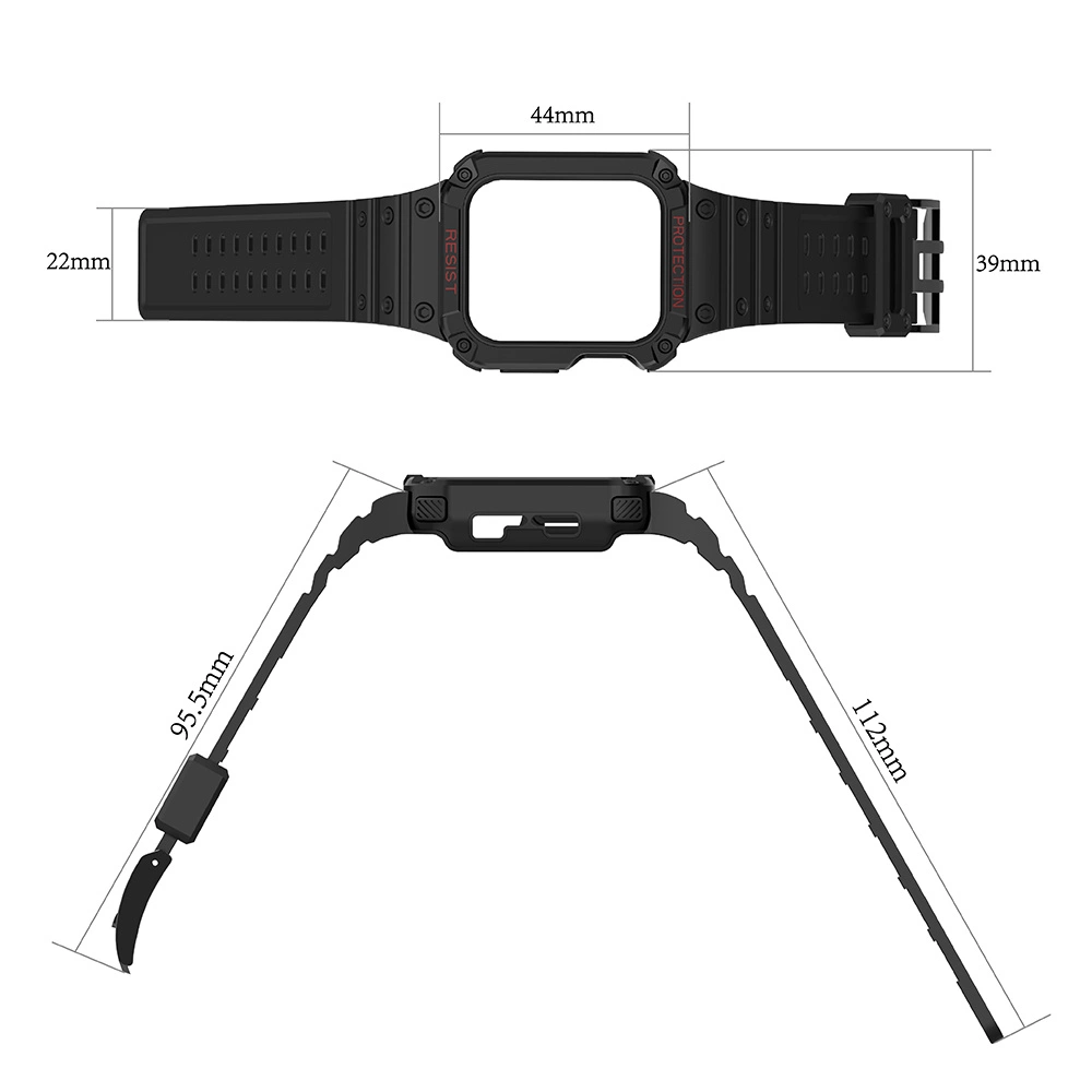 Protect Strap Band for Apple Watch 38/40/41mm Armored Case Strap - Blueeng