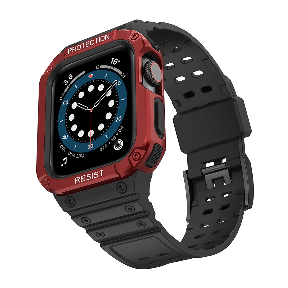 Protect Strap Band for Apple Watch 42/44/45mm Armored Case Strap - Black, Redeng
