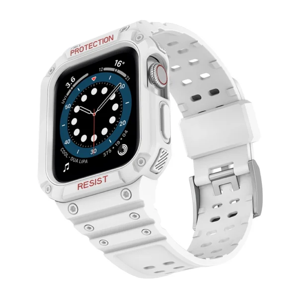 Protect Strap Band for Apple Watch 42/44/45mm Armored Case Strap - Whiteeng