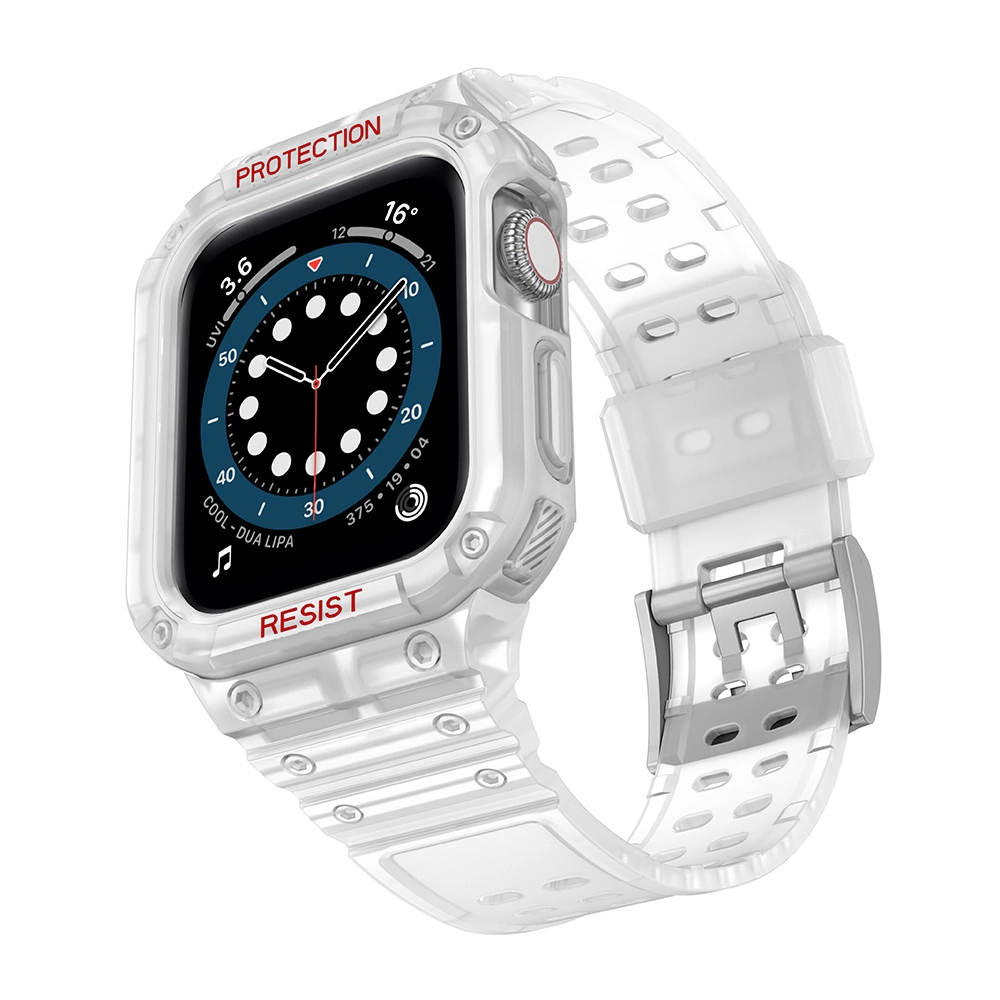 Protect Strap Band for Apple Watch 42/44/45mm Armored Case Strap - Transparenteng