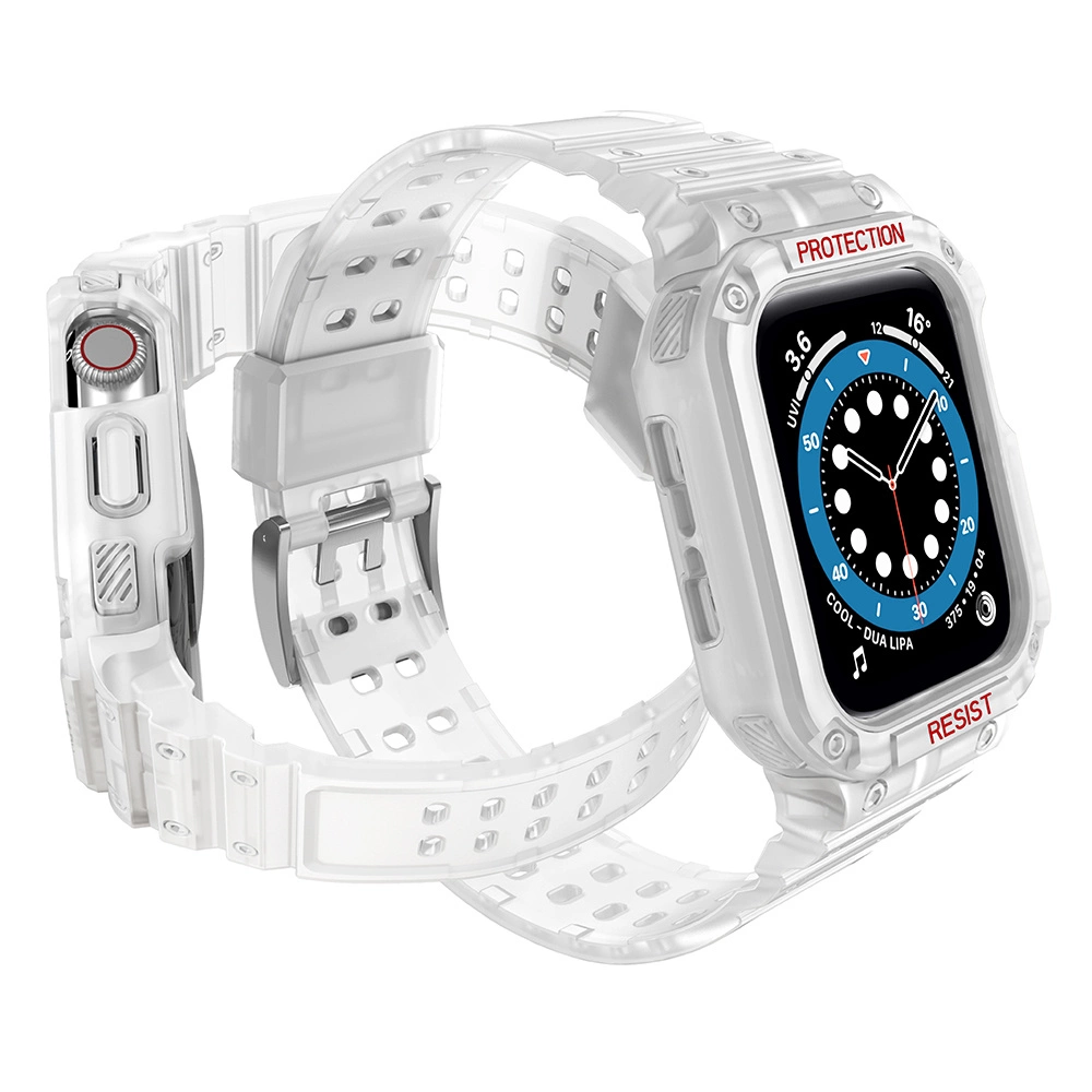 Protect Strap Band for Apple Watch 42/44/45mm Armored Case Strap - Transparenteng