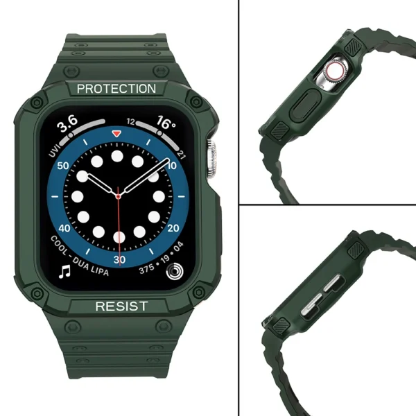Protect Strap Band for Apple Watch 42/44/45mm Armored Case Strap - Greeneng