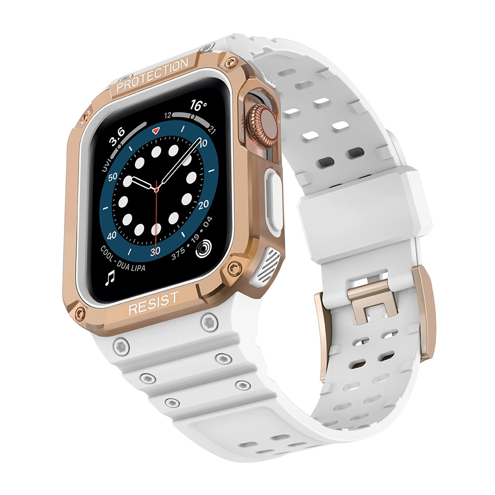 Protect Strap Band for Apple Watch 38/40/41mm Armored Case Strap - White, Rose Goldeng