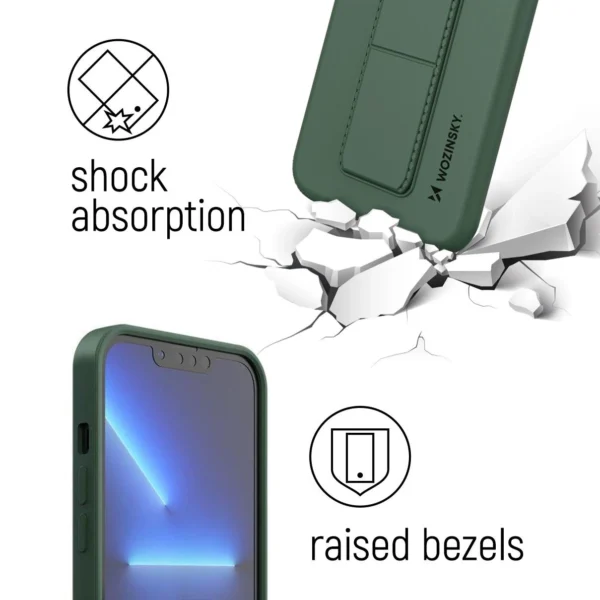Wozinsky Kickstand Case silicone case with stand for iPhone 13 yelloweng