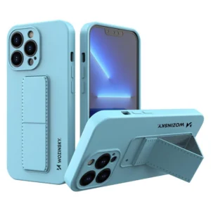 Wozinsky Kickstand Case silicone case with stand for iPhone 13 mini light blueeng
