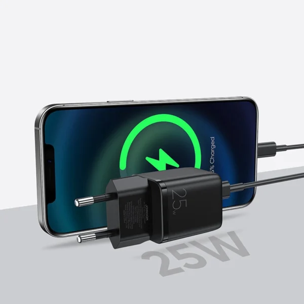 Joyroom Small Fast USB Type C PD Charger 25W EU Plug Black (L-P251)eng