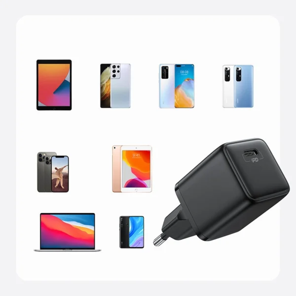 Joyroom Small Fast USB Type C PD Charger 25W EU Plug Black (L-P251)eng
