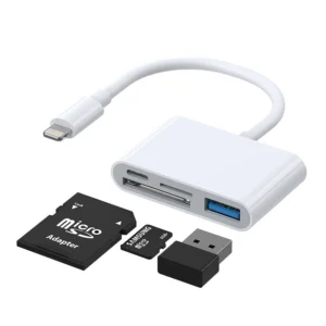 Joyroom S-H142 Lightning OTG HUB - USB-A 3.2 / Lightning / SD, TF card reader - whiteeng
