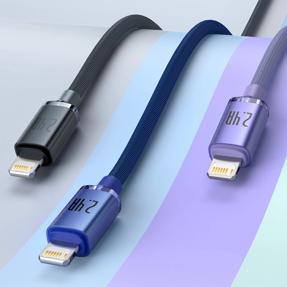 Baseus Crystal Shine Series cable USB cable for fast charging and data transfer USB Type A - Lightning 2.4A 1.2m black (CAJY000001)eng