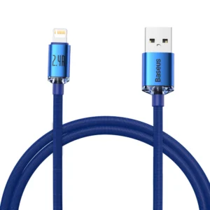 Baseus Crystal Shine Series cable USB cable for fast charging and data transfer USB Type A - Lightning 2.4A 1.2m blue (CAJY000003)eng