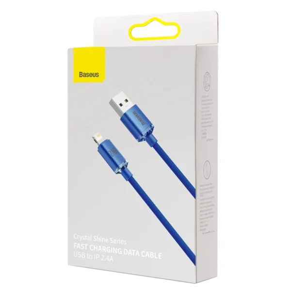 Baseus Crystal Shine Series cable USB cable for fast charging and data transfer USB Type A - Lightning 2.4A 2m blue (CAJY000103)eng
