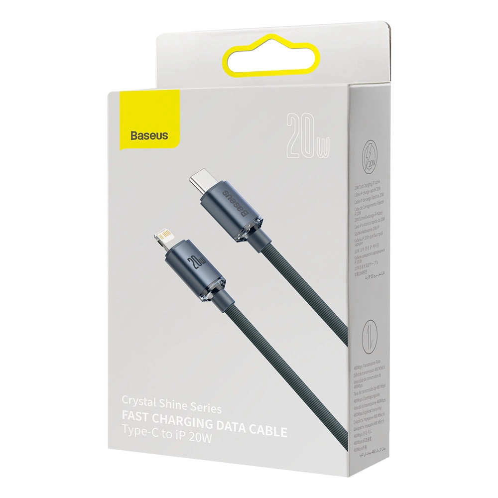 Baseus CAJY000201 Lightning - USB-C PD QC cable 20W 480Mb/s 1.2m - blackeng