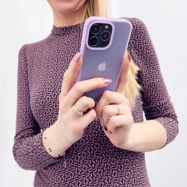 Kingxbar Plain Series case cover for iPhone 13 Pro silicone case purpleeng