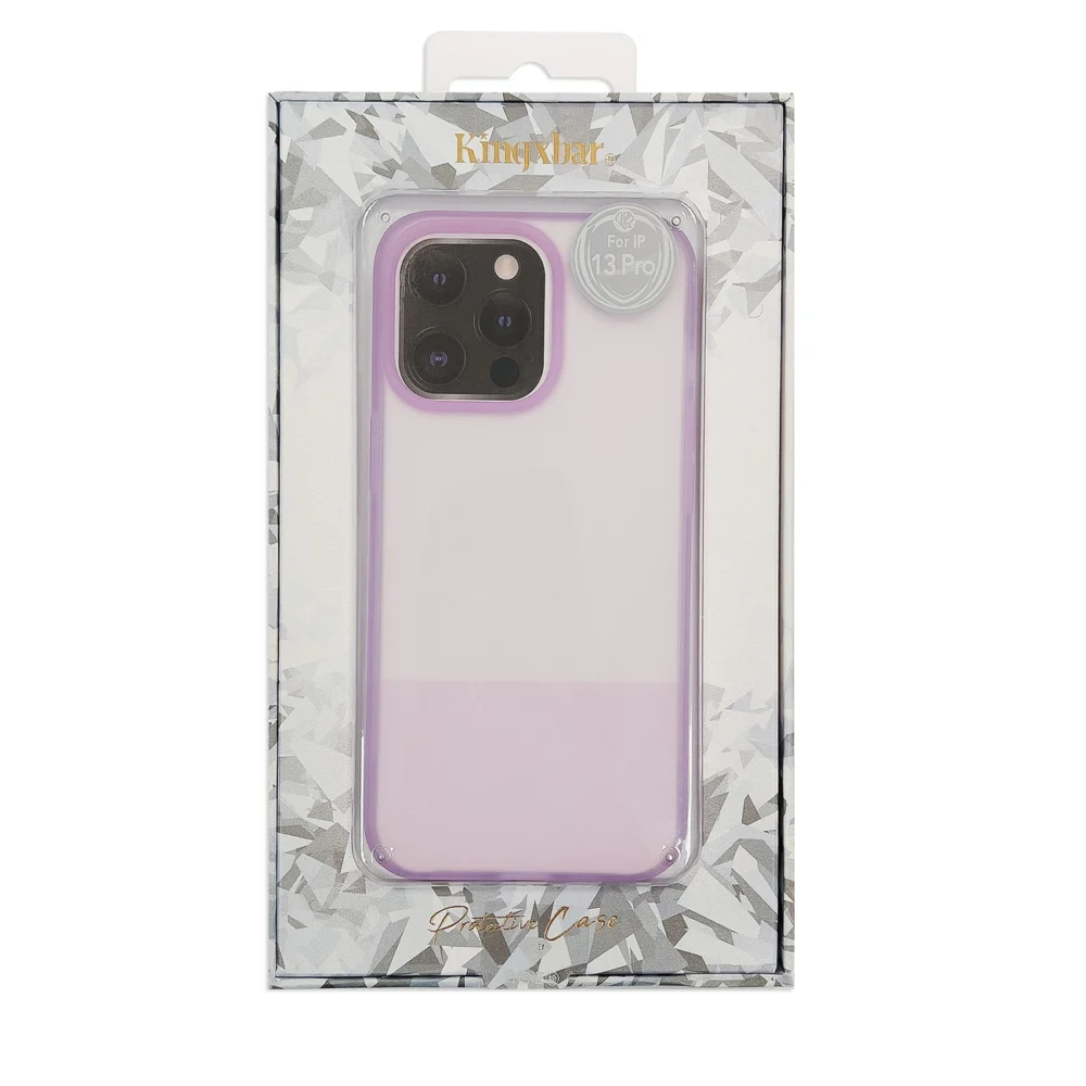 Kingxbar Plain Series case cover for iPhone 13 Pro silicone case purpleeng