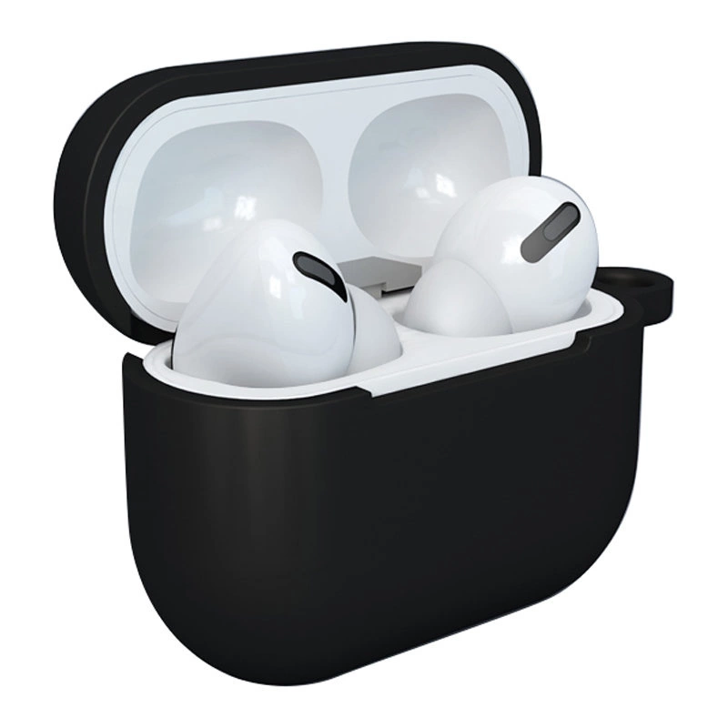 Case for AirPods 3 silicone soft case for headphones + keychain lobster clasp pendant black (case D)eng